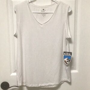 Kühl White V-Neck Sleeveless Top